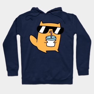 Cool Cat Drinking a Shake Hoodie